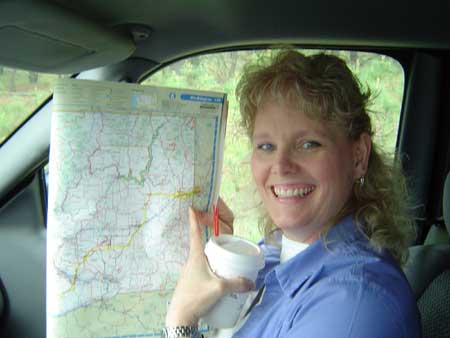 Jan Cox navigates.